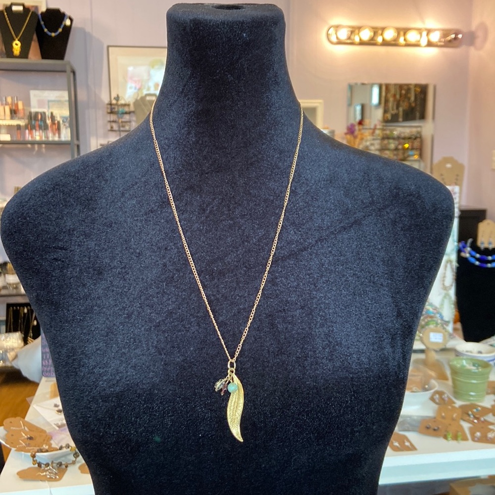 Vintage Gold Leaf Necklace